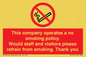 PS16: This company operates a no smoking policy. Would staff and visitors please refrain from smoking