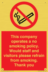 PS16: This company operates a no smoking policy. Would staff and visitors please refrain from smoking