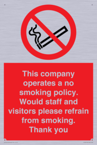 PS16: This company operates a no smoking policy. Would staff and visitors please refrain from smoking