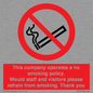 PS16: This company operates a no smoking policy. Would staff and visitors please refrain from smoking