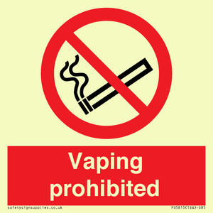 PS5815: Vaping prohibited