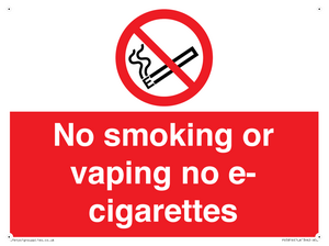 PS5816: No smoking or vaping