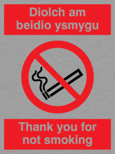 PS912: Thanks for not smoking welsh