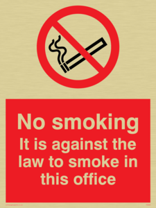 PS989: no smoking in this office