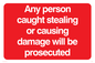 PU5426: Any person caught stealing warning