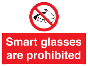 PU7657: Smart glasses are prohibited