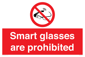 PU7657: Smart glasses are prohibited