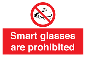 PU7657: Smart glasses are prohibited