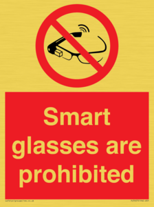 PU7657: Smart glasses are prohibited