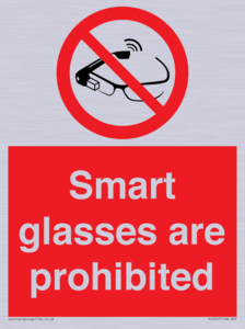 PU7657: Smart glasses are prohibited