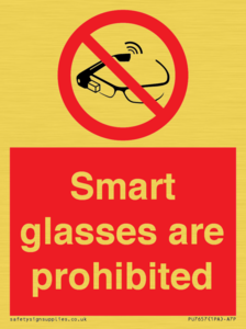 PU7657: Smart glasses are prohibited