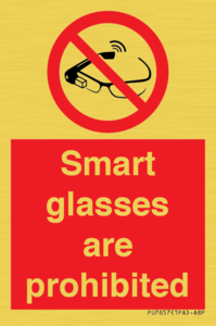 PU7657: Smart glasses are prohibited