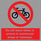 PV10051: Do not leave bikes or prams in communal areas or hallways.