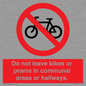 PV10051: Do not leave bikes or prams in communal areas or hallways.