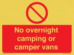 PV10056: No overnight camping or camper vans