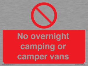 PV10056: No overnight camping or camper vans