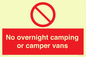 PV10056: No overnight camping or camper vans