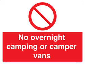 PV10056: No overnight camping or camper vans