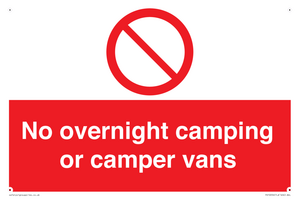 PV10056: No overnight camping or camper vans