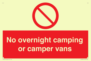 PV10056: No overnight camping or camper vans