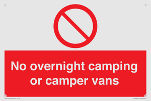 PV10056: No overnight camping or camper vans