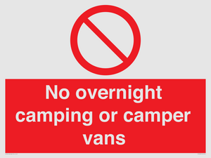 PV10056: No overnight camping or camper vans