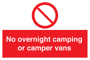 PV10056: No overnight camping or camper vans
