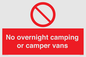 PV10056: No overnight camping or camper vans