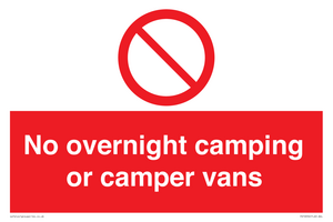 PV10056: No overnight camping or camper vans