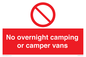 PV10056: No overnight camping or camper vans
