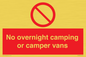 PV10056: No overnight camping or camper vans