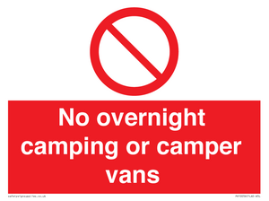 PV10056: No overnight camping or camper vans