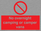 PV10056: No overnight camping or camper vans