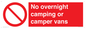 PV10056: No overnight camping or camper vans