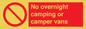 PV10056: No overnight camping or camper vans