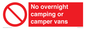 PV10056: No overnight camping or camper vans