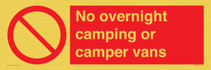PV10056: No overnight camping or camper vans