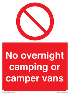 PV10056: No overnight camping or camper vans