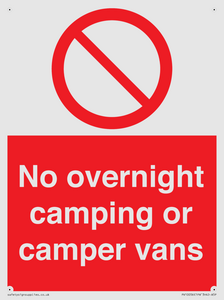 PV10056: No overnight camping or camper vans