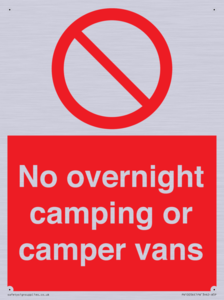 PV10056: No overnight camping or camper vans