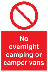 PV10056: No overnight camping or camper vans