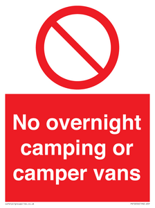 PV10056: No overnight camping or camper vans