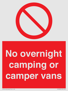 PV10056: No overnight camping or camper vans