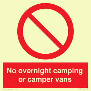PV10056: No overnight camping or camper vans