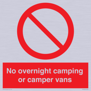 PV10056: No overnight camping or camper vans
