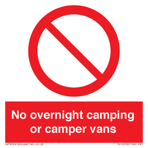 PV10056: No overnight camping or camper vans