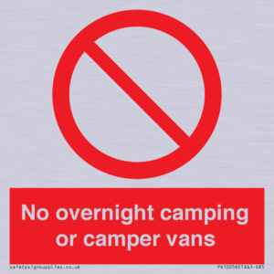 PV10056: No overnight camping or camper vans