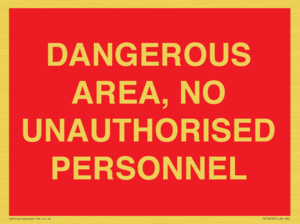 PV10250: DANGEROUS AREA, NO UNAUTHORISED PERSONNEL
