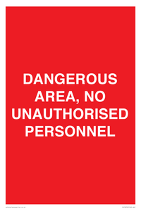 PV10250: DANGEROUS AREA, NO UNAUTHORISED PERSONNEL