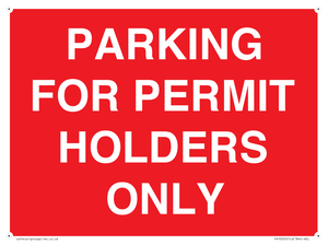 PV10252: PARKING FOR PERMIT HOLDERS ONLY